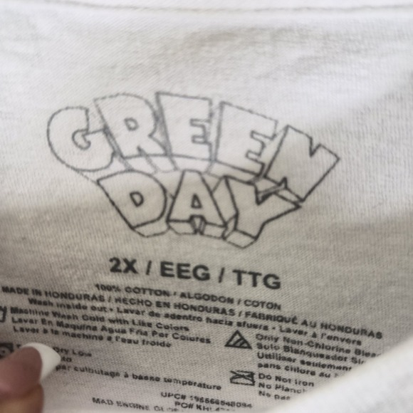 Green Day Band T Shirt Mens 2XL White Graphic Punk Rock Tee Oversized - Picture 3 of 7